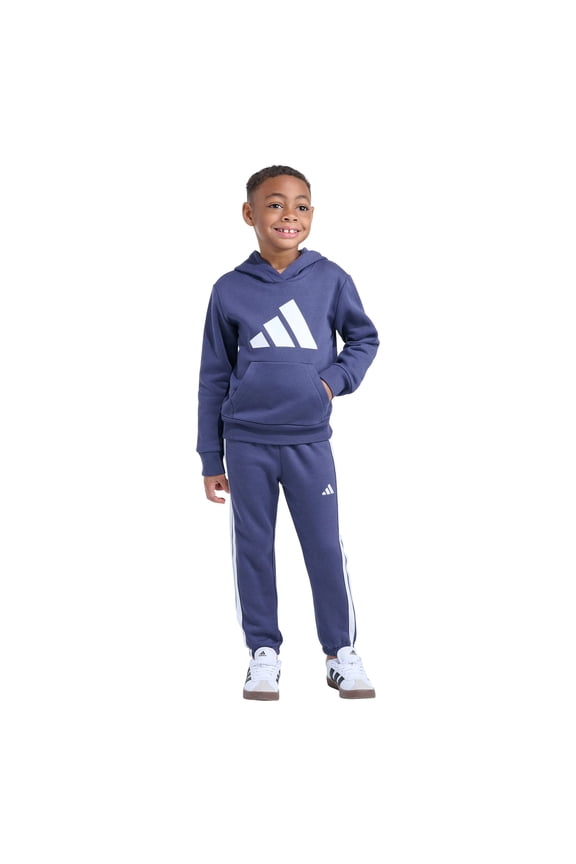 Youth Kids’ 2-Piece Tracksuit Outfit Set – Fleece Hoodie & Jogger Sweatpants, Midweight Activewear Outfit (Blue/7)