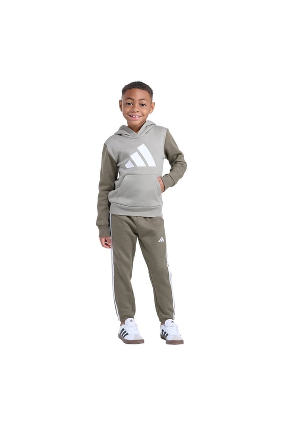 Youth Kids’ 2-Piece Tracksuit Outfit Set – Fleece Hoodie & Jogger Sweatpants, Midweight Activewear Outfit (Green/5)