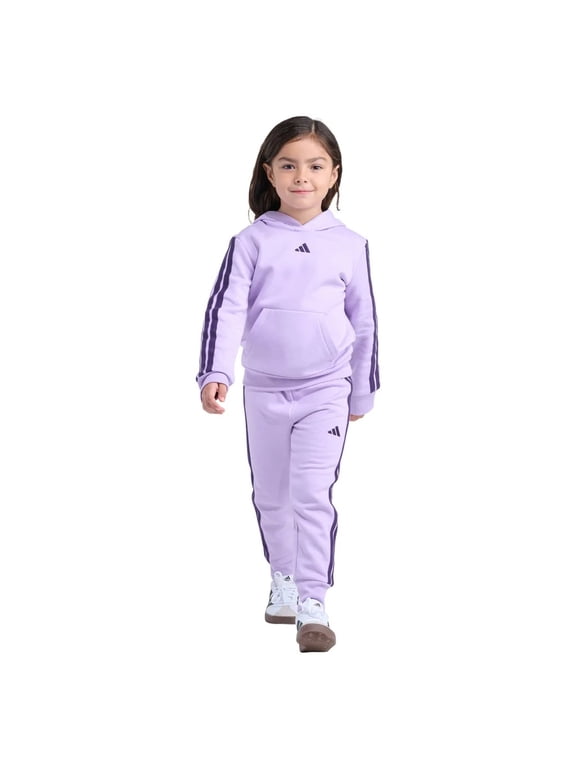 Youth Kids’ 2-Piece Tracksuit Outfit Set – Fleece Hoodie & Jogger Sweatpants, Midweight Activewear Outfit (Purple/5)