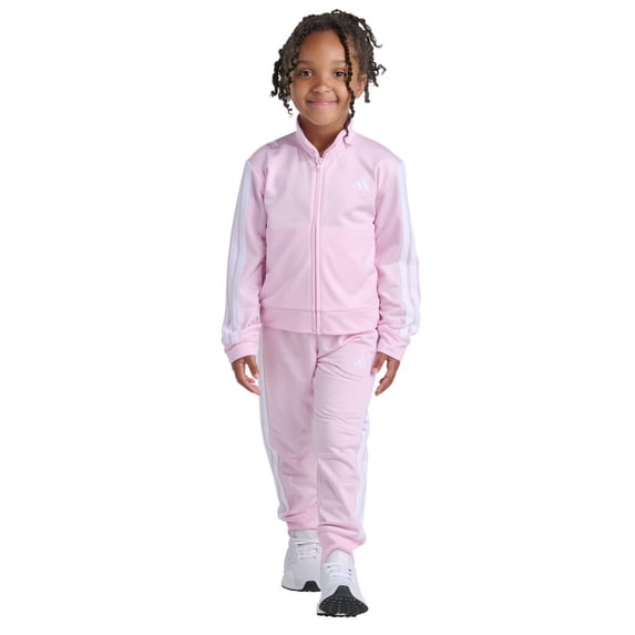 adidas Youth Kids' 2 Piece Tracksuit Outfit Set, Jacket and Jogger (US, Numeric, 3, Regular, Pink)