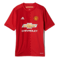 thumbnail image 1 of adidas Boys' Soccer Manchester United Youth Jersey, Red/White, Small, 1 of 2