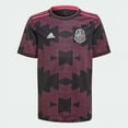 thumbnail image 1 of adidas Youth Mexico 2021 Home Soccer Coat, Black / Real Magenta, Small, 1 of 5