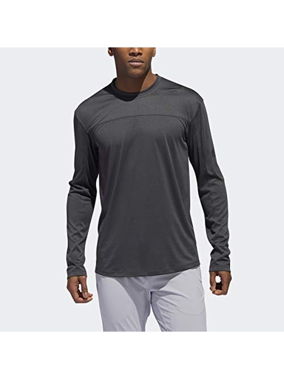 mens City Studio Long Sleeve Tee Black Melange Small