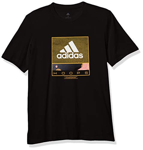 adidas mens Future Hoops Graphic Tee Black Small