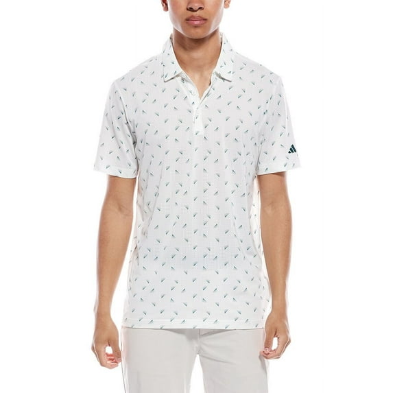 Adidas Golf Men's Ultimate365 Printed Mesh Polo Shirt, 2X-Large White/Green -