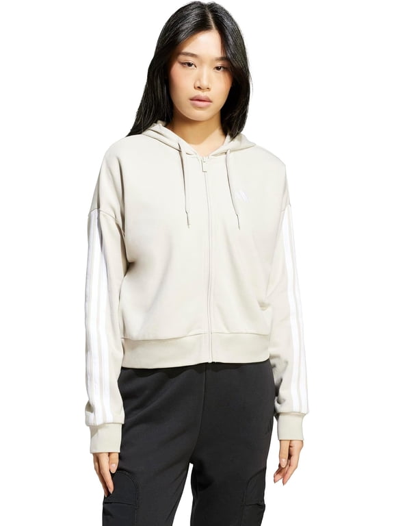 womens Essentials 3-stripes French Terry Full-zip Hoodie XL