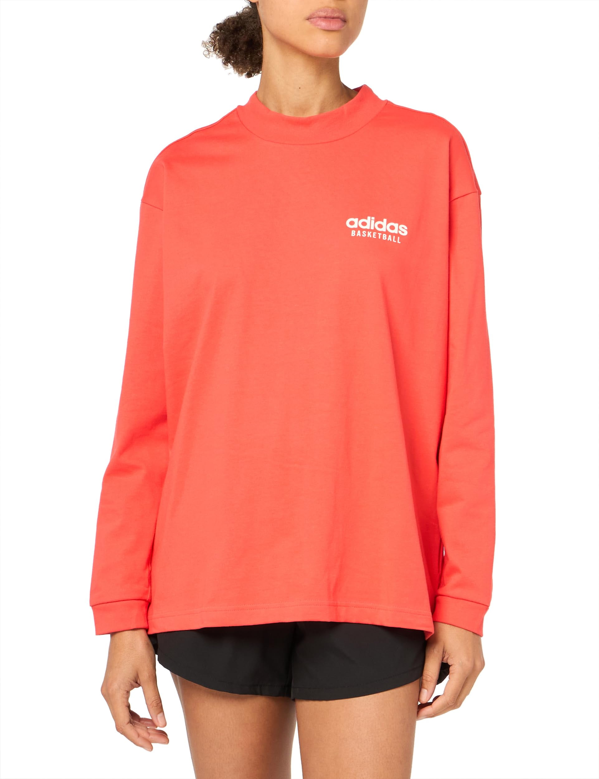 adidas womens Select Mock Neck Long Sleeve T Shirt, Bright Red, X-Small US