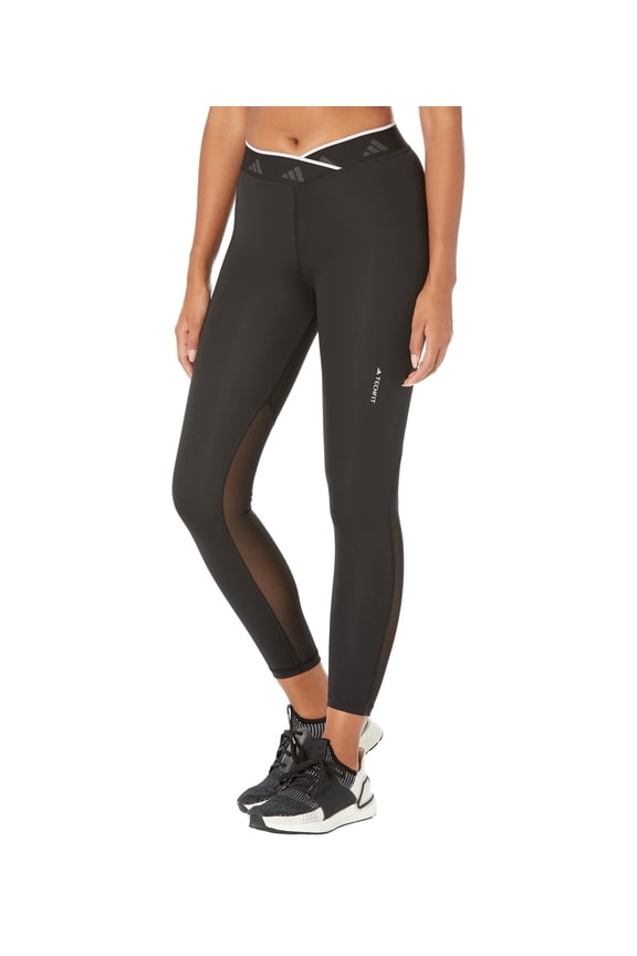womens Techfit V-shaped 7/8 running compression tights, Black, X-Small US