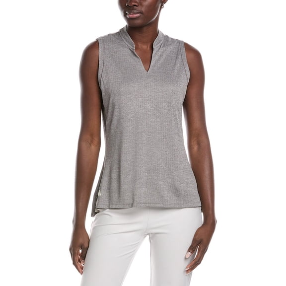 Adidas Women’s Ultimate365 Textured Sleeveless Golf Polo, Large Charcoal -