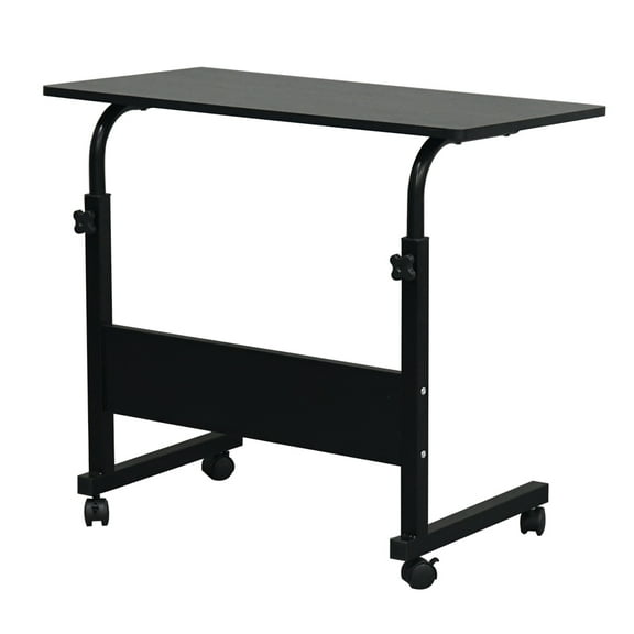 adjustable Removable with Wheels 15MM Chipboard & Steel Side Black Portable Computer Stand Desks Table