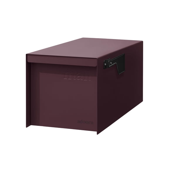 adoorn Post Mount Mailboxes, 9.5 x 9.5 x 20.75 (HxWxD) Large, Galvanized Steel Modern Mailbox, for Daily Letters, Magazines and Packages, Weatherproof with 1.2 Degree Sloped Roof - Malbec