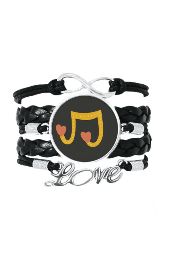 adorable Shaped music notes bracelet love accessory twisted leather knitting wristband