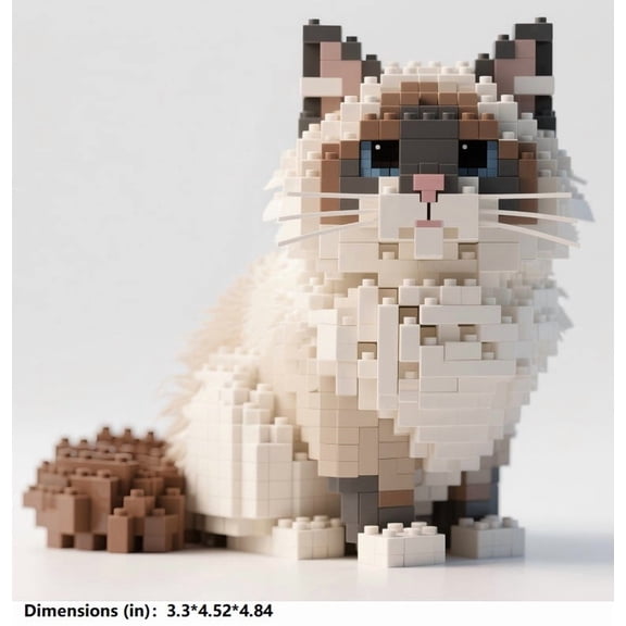adorable building block model of a cat offers a delightful building experience and serves as a charming decorative piece for any cat lover—making it the perfect choice for a birthday or holiday gift