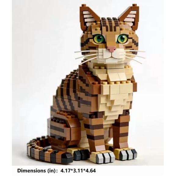 adorable building block model of a cat offers a delightful building experience and serves as a charming decorative piece for any cat lover—making it the perfect choice for a birthday or holiday gift