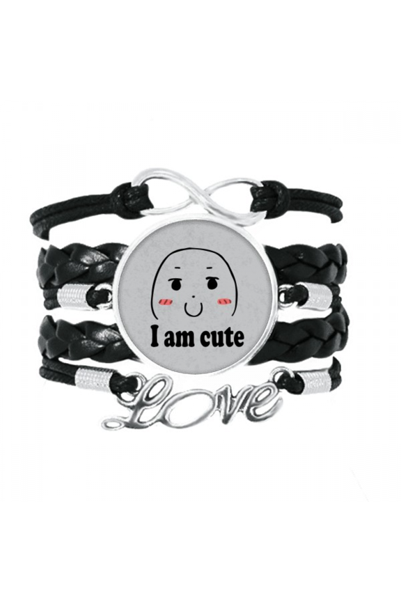 adorable cute chat fcartoon bracelet love accessory twisted leather knitting wristband