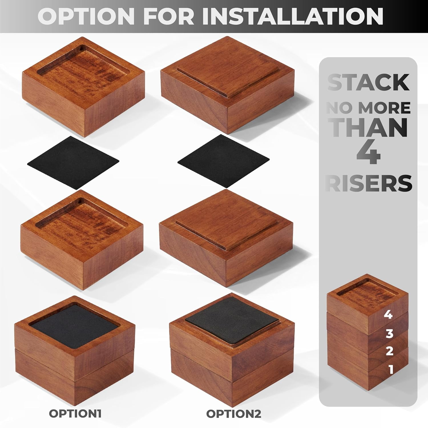 aduiopbnk Bed Risers () Furniture Risers Lifts Height 1