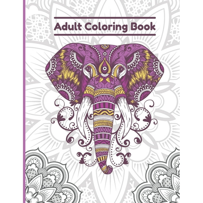 adult coloring book : Animals amazing patterns mandala and relaxing 8,5 x  11 Coloring Book (Paperback)