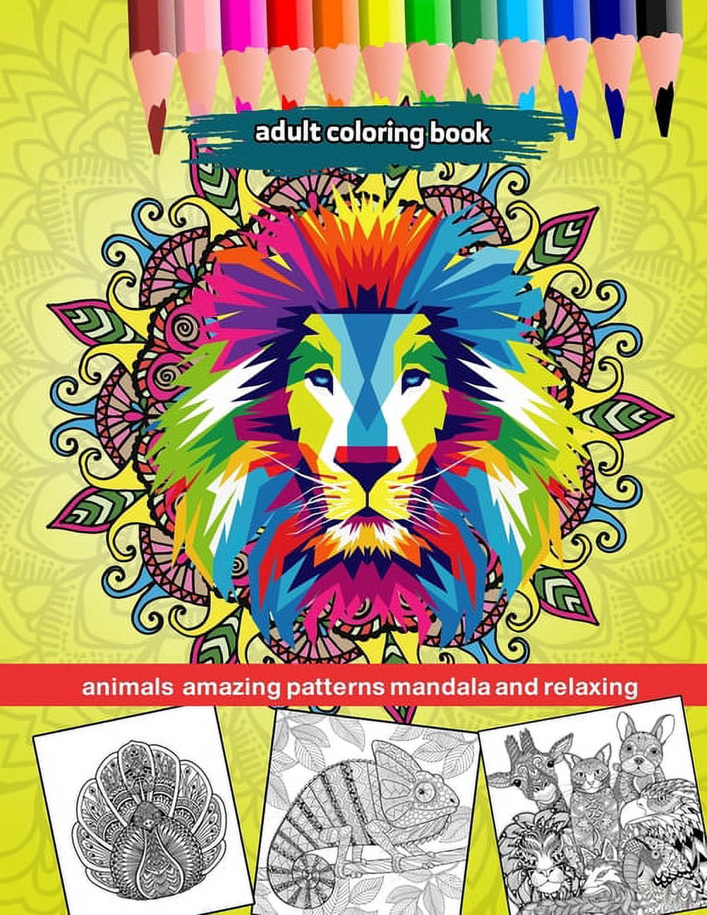  Adult Coloring Books Set - 3 for Grownups 120 Unique Animals,  Scenery & Mandalas Designs. Adults Relaxation. : Arts, Crafts & Sewing