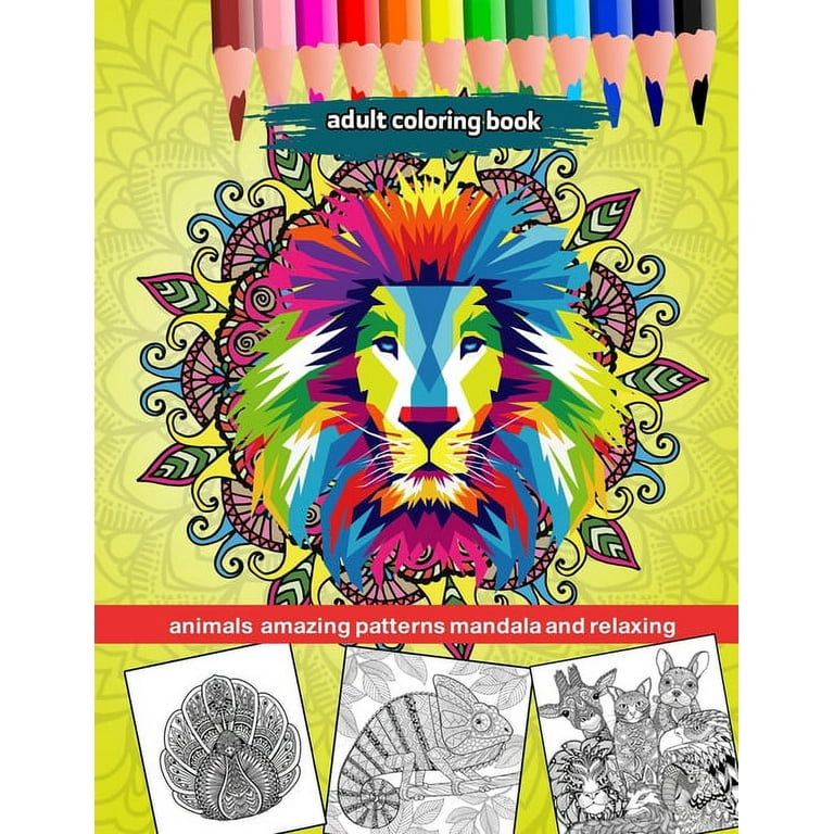 Adult Coloring Books Set - 3 Coloring Books For Grownups - 120 Unique  Animals, Scenery & Mandalas Designs. Coloring books for adults relaxation.  