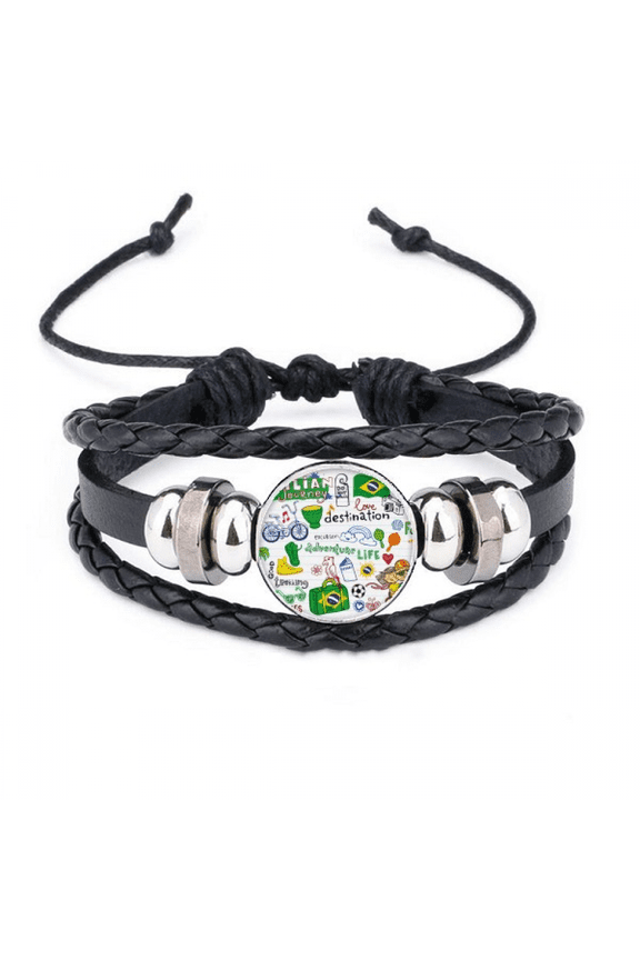 adventure life brazil journey brazil bracelet braided leather woven wristband