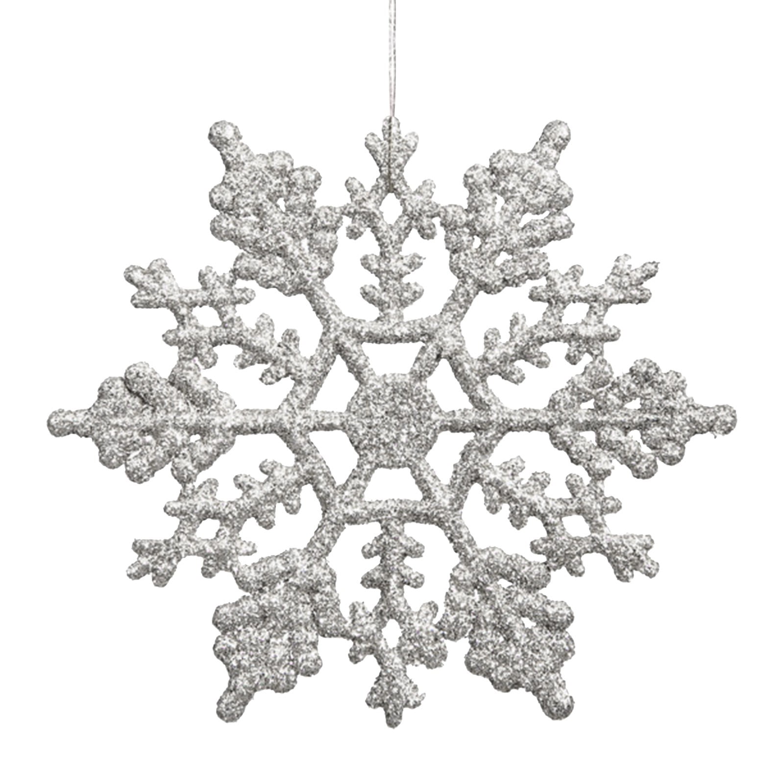 adviicd 24ct 4"/100mm Glittered Snowflake Ornaments Sparkling Christmas