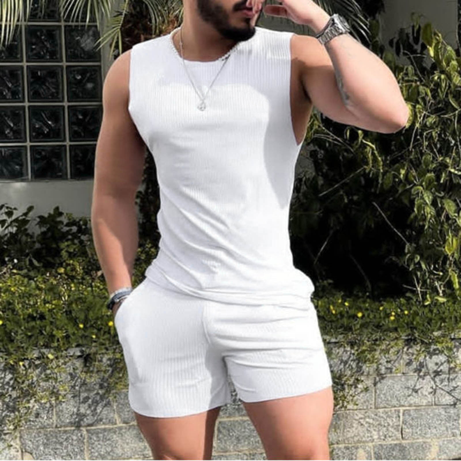 Buy LouVasabuce Men 's Business Waistcoat Suit Dress Sleeveless  Single-Breasted V-Neck Solid Color Slim Fit Vest for Gentlemen, White,  X-Large at Amazon.in