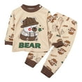 thumbnail image 1 of adviicd Baby Boy Outfits Toddler Boy Clothes Cool Letter Print Long Sleeve Sweatshirt Patchwork Pants Fall Winter Outfits 2Pcs Set (Brown,6-12 Months), 1 of 3