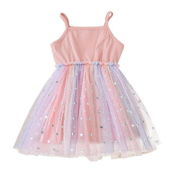 adviicd Baby Girl Dress Toddler Kids Girls Sleeveless Strap Tulle Patchwork Summer 5 Year Old Girl Winter Clothes