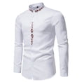 thumbnail image 1 of adviicd Beach Shirts For Men Men's Floral Slim Fit Long Sleeve Cotton Casual Button Down Dress Shirt White XL, 1 of 5
