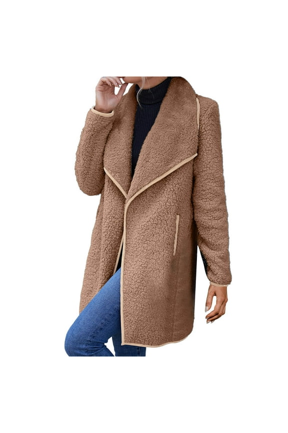 Blazer For Women's Warm Winter Coats Jacket Turn Down Collar Jacket Long Sleeve Casual Color Tourist Jacket Coat