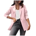 thumbnail image 1 of adviicd Blazers for Women Women's Relaxed Scuba Knit Stretch Blazer with Scrunch Sleeves (Pink,XL), 1 of 5