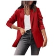 thumbnail image 1 of adviicd Blazers for Women Women's Relaxed Scuba Knit Stretch Blazer with Scrunch Sleeves (Red,XXL), 1 of 5