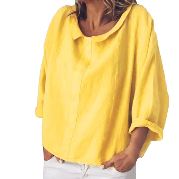 adviicd Blouses For Women Business Casual Casual Tops For Women Women's Casual Boho V Neck Top Loose Floral Printed Long Sleeve Beach Shirts Blouses Yellow XL