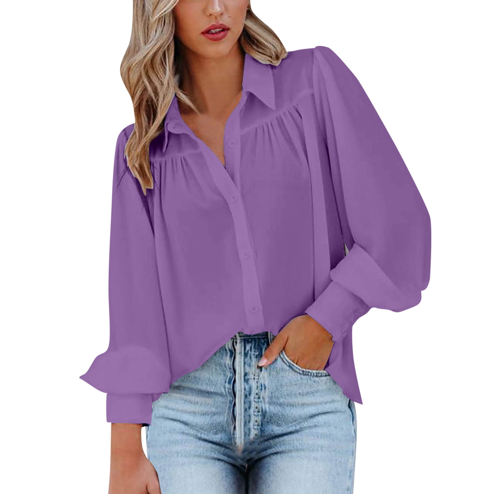 adviicd Button-Down Shirts For Women Summer Blouses For