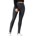 thumbnail image 1 of adviicd Boot Cut Jeans for Woman Jeans Women Ripped Bootcut Stretch Jeans Button Up Trendy Grey,XXL, 1 of 5