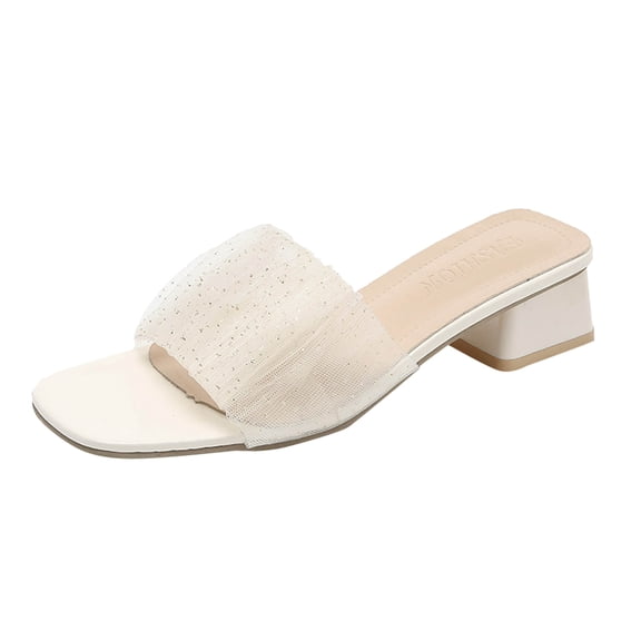 adviicd Born Sandals for Women Womens High Block Heel Sandals Fashion Open Toe Ankle Buckle Strap Pleated Bow Heel Sandals Wedding Dress Shoes Pumps