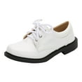 thumbnail image 1 of adviicd Boy Dress Shoes Boy's Casual Dress Oxford Comfort Uniform Formal Shoes (White,2.5), 1 of 5