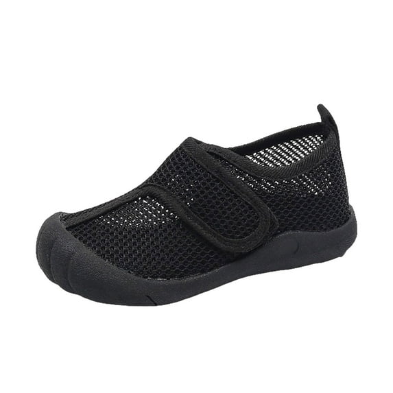 adviicd Boy Shoes Toddler Boys and Girls Sneakers Adjustable Shoes for Kids (Black,4.5-5 Years)