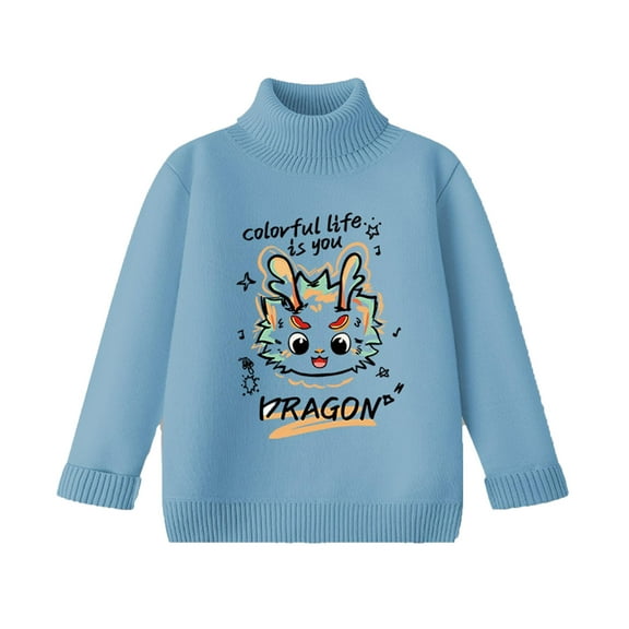 adviicd Boy Sweater Boys Sweater Soft Cotton Kids Sweater for Boy Toddler Boy Sweater (Light Blue,9-10 Years)