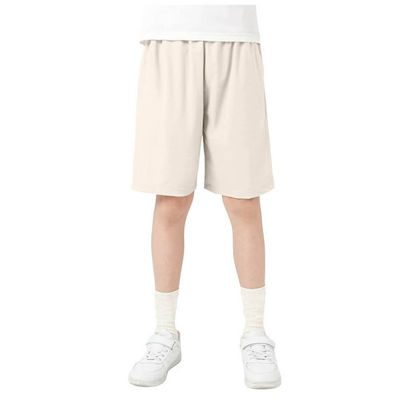 adviicd Toddler Boy Shorts Toddler Kids Boys Shorts Athletic Shorts with Drawstring Boys Basketball Running Shorts (Beige,4-5 Years)