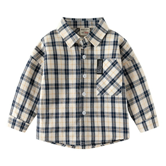 adviicd Boys Dress Shirt Boys' Long Sleeve Dress Shirts Formal Uniform Woven (Beige,2-3 Years)