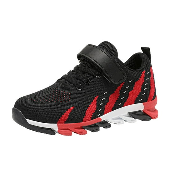 adviicd Boys Girls Sneakers Kids Lightweight Breathable Strap Athletic Running Shoes (Red,5-5.5 Years)