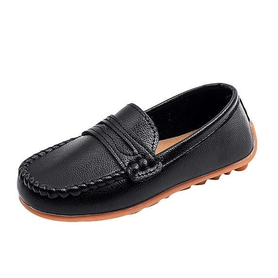 adviicd Boys Shoes Boy's Classic Oxfords Dress Shoes (Black,7.5)