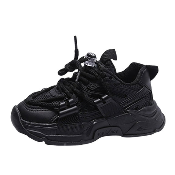 adviicd Boys Shoes Sneakers For Boys Boys Mesh Lightweight Breathable Fashion Casual Shoes Slip On Outdoor Sports Shoes Black 12.5