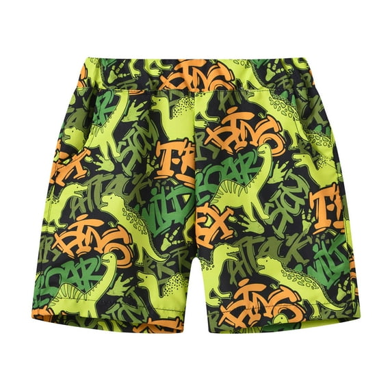 adviicd Boys Shorts Athletic Big Boy's Casual Shorts Summer Cotton Classic Fit Drawstring Elastic Waist Beach Shorts with Pockets (Yellow,4-5 Years)