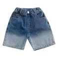 thumbnail image 1 of adviicd Boys Shorts Youth Boy's Jean Shorts Stretch Slim Fit Fashion Shorts with Pockets (Blue,3-4 Years), 1 of 9