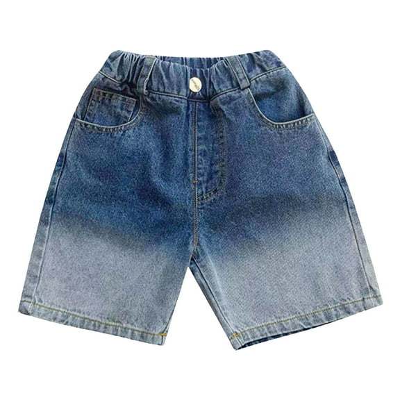 adviicd Boys Shorts Youth Boy's Jean Shorts Stretch Slim Fit Fashion Shorts with Pockets (Blue,3-4 Years)