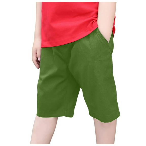 adviicd Boys Shorts with Pockets Boys Athletic Shorts Kids Youth Summer Shorts Running Hiking Casual with Pockets (Green,5-6 Years)