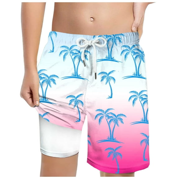 adviicd Boys Swim Trunks Swim Shorts Quick Dry Boys Bathing Suit Swimsuit Swimwear Toddler Kids Beach Board Shorts Youth (Pink,13-14 Years)