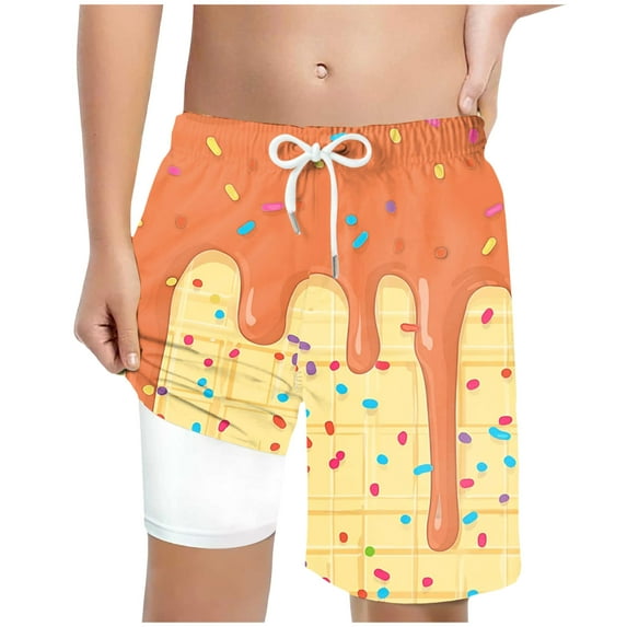 adviicd Boys Swim Trunks Toddler Swim Shorts Bathing Suit Kids Swimsuit Youth Swimwear (Orange,10-13 Years)